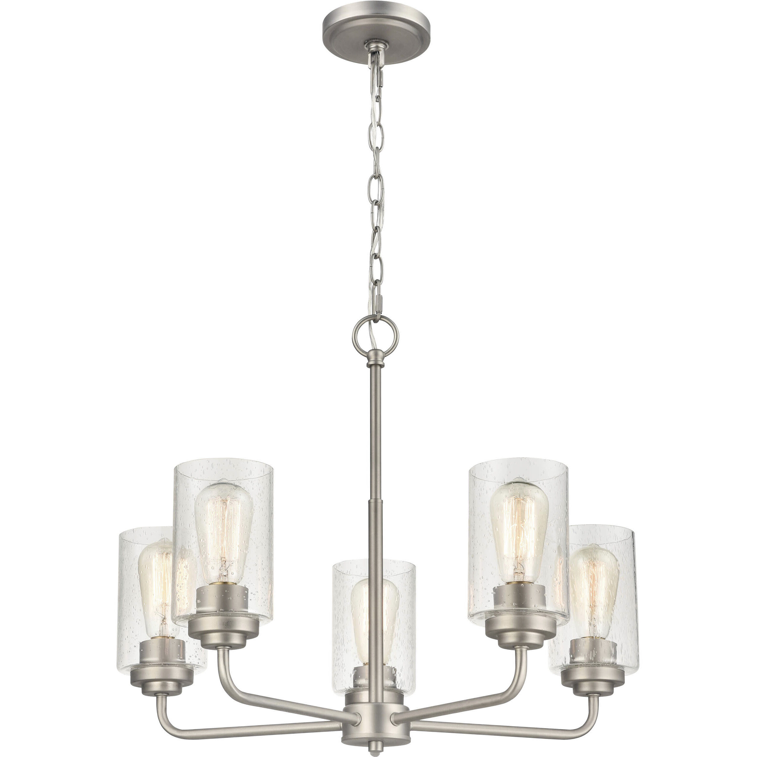 Moven 5 Light 23 inch Satin Nickel Chandelier Ceiling Light